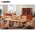 Luxury Wooden leather Customizable size meeting room furniture Conference table